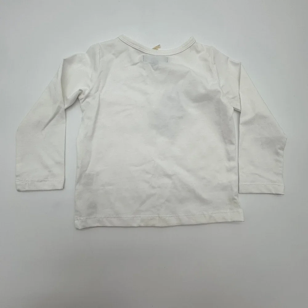 Maison Me Baby Toddler White Long Sleeve Pocket T-Shirt Size 1Y NWT